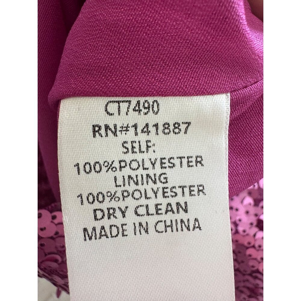 Hemline Hausen Pink Sequin Structured Shoulder Pa… - image 7